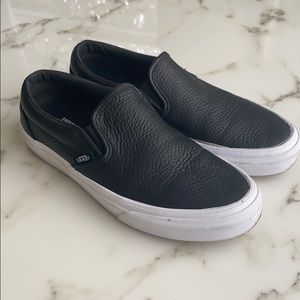 VANS black leather sneakers